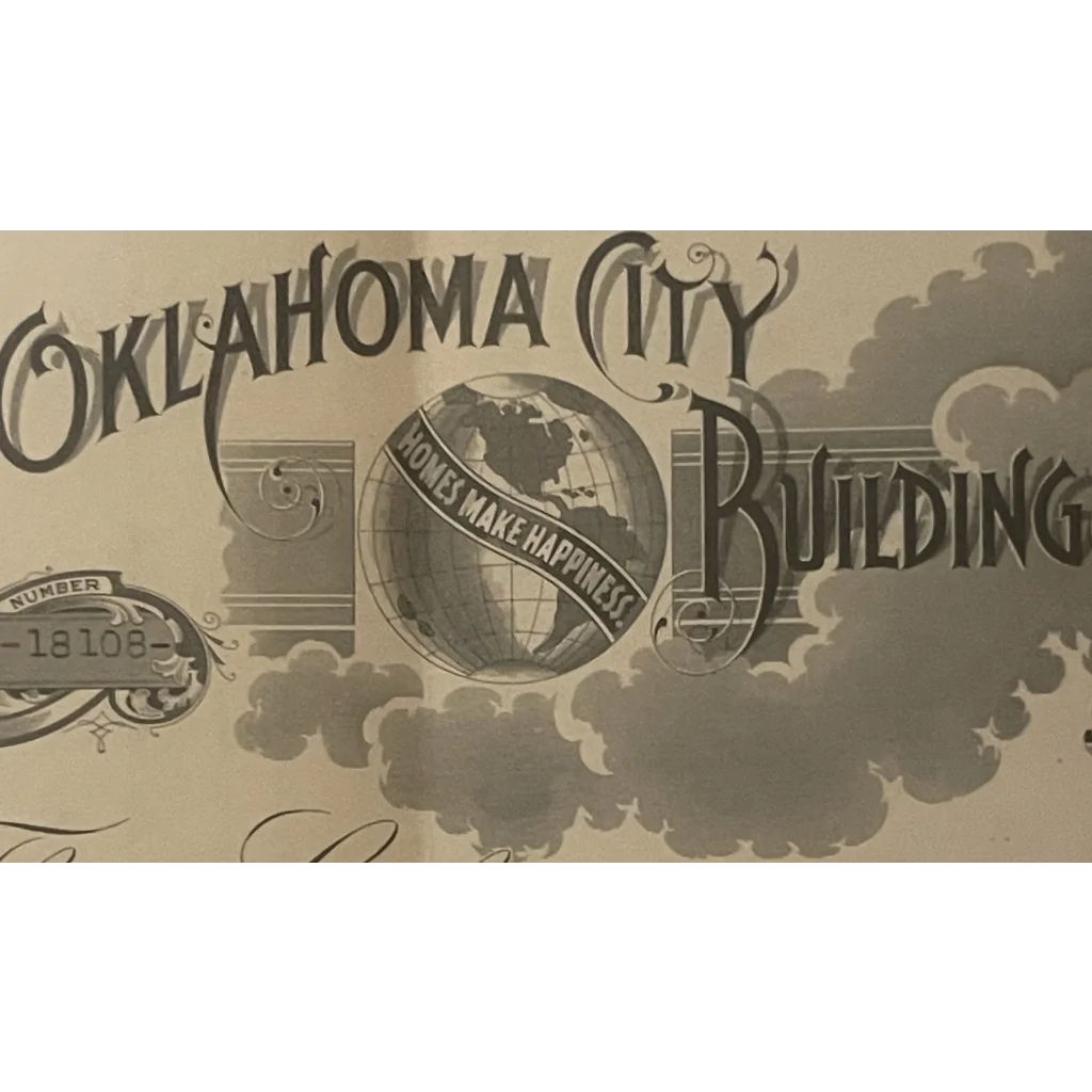 Antique 1920s 🏠 Oklahoma City Building and Loan Association Stock Certificate! Collectibles Vintage Bond