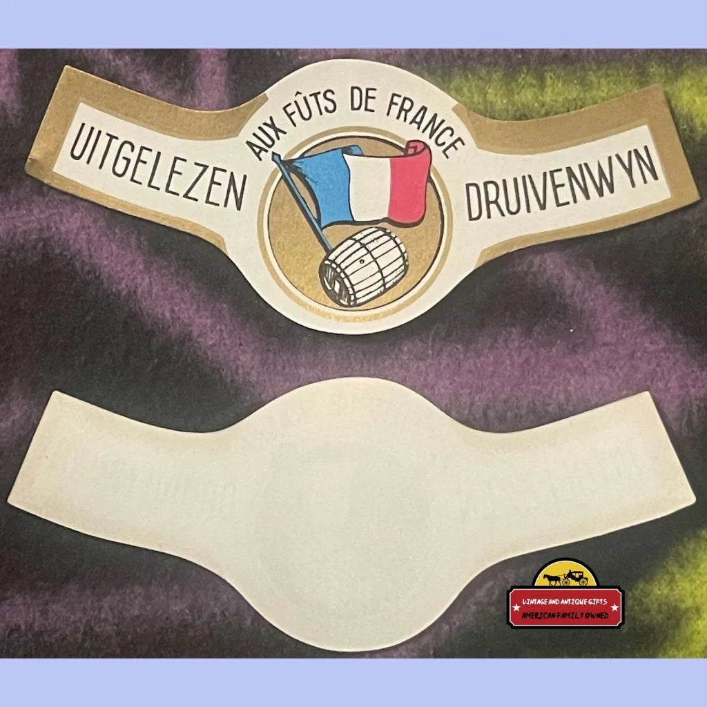 Two Antique 1920s 🍷 Uitgelezen Druivenwyn Aux Futs De France French Wine Labels Vintage Advertisements and Gifts