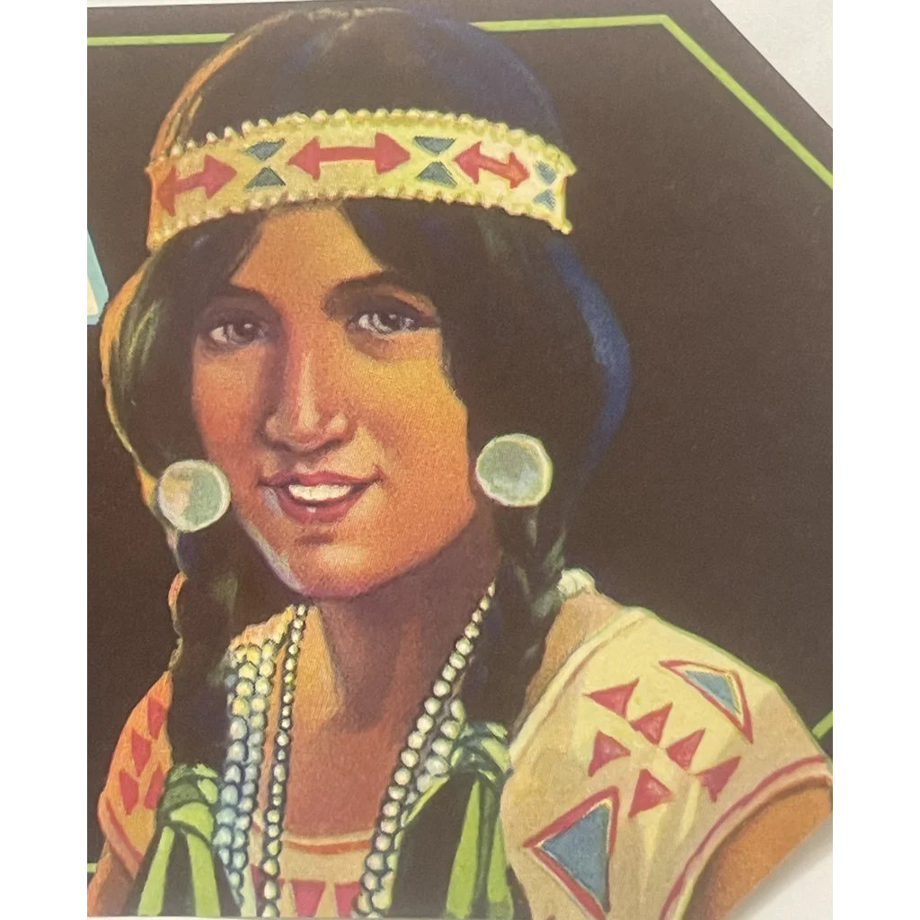 Antique 1930s Umatilla Crate Label FL Vintage Native American Beauty Advertisements Food and Home Misc. Memorabilia