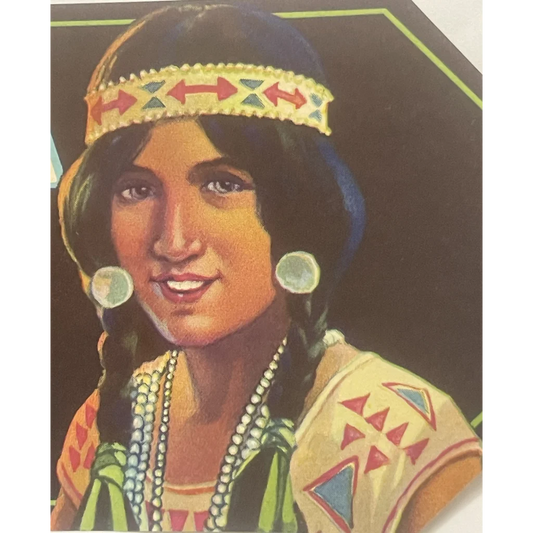 Antique 1930s Umatilla Crate Label FL Vintage Native American Beauty Advertisements Food and Home Misc. Memorabilia