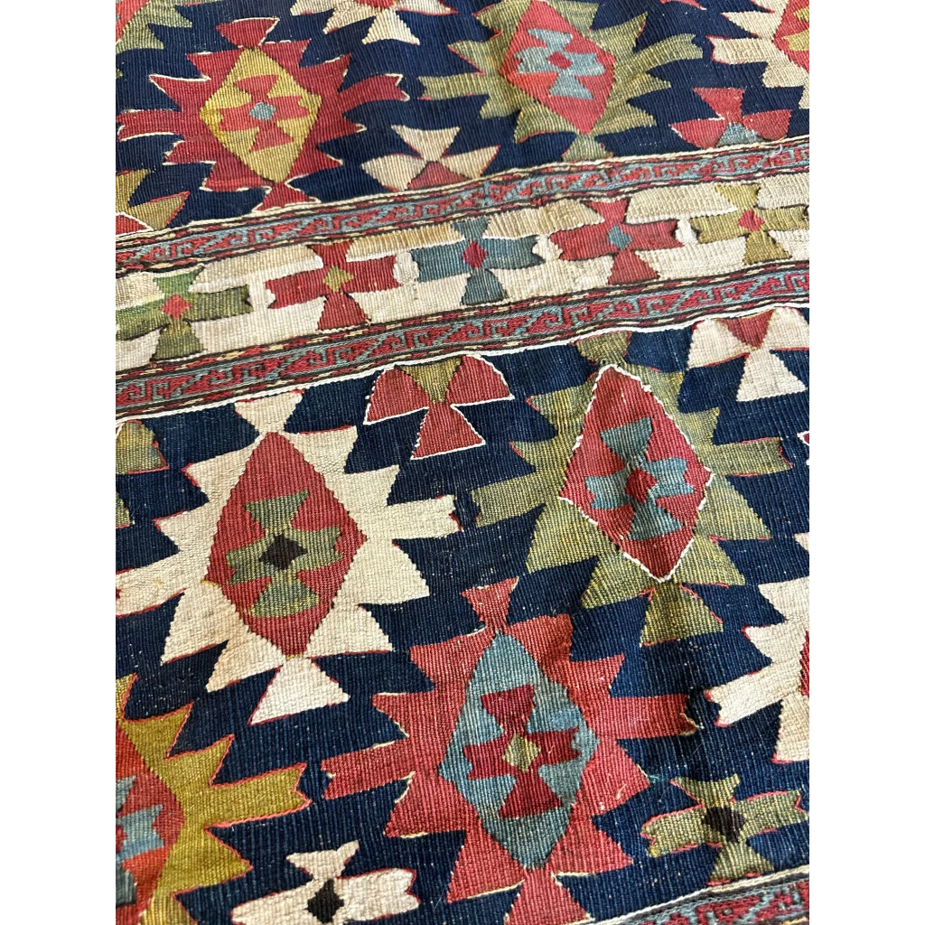 Antique 19th century Shahsavan mafrash panel with vibrant geometric motifs