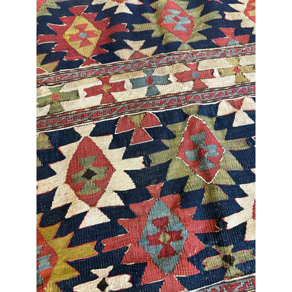 Antique 19th century Shahsavan mafrash panel with vibrant geometric motifs