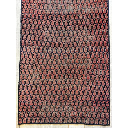 Antique 1880s Kurdish Afshar boteh paisley runner in worn fragment wool condition
