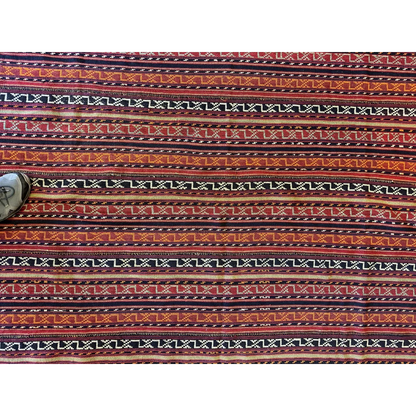 Antique Shahsavan Jajim rug with red orange black stripes