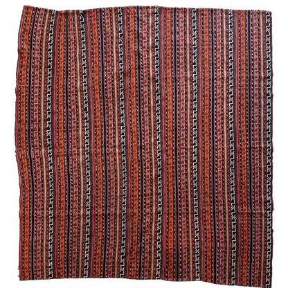 Antique Shahsavan Jajim rug with red-brown-black stripes