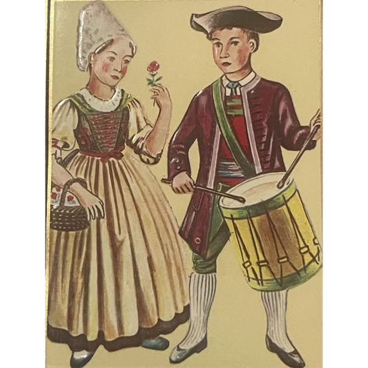 Antique Victorian 👩‍❤️‍👨 Lovers Soldier Drummer Gold Embossed Label Stunning! Vintage Advertisements Rare Label: