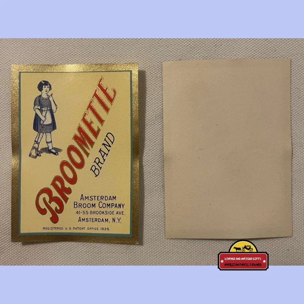 Antique Vintage 1900s - 1920s Broomette Broom Label Adorable! Advertisements and Gifts Home page Rare Label: Own