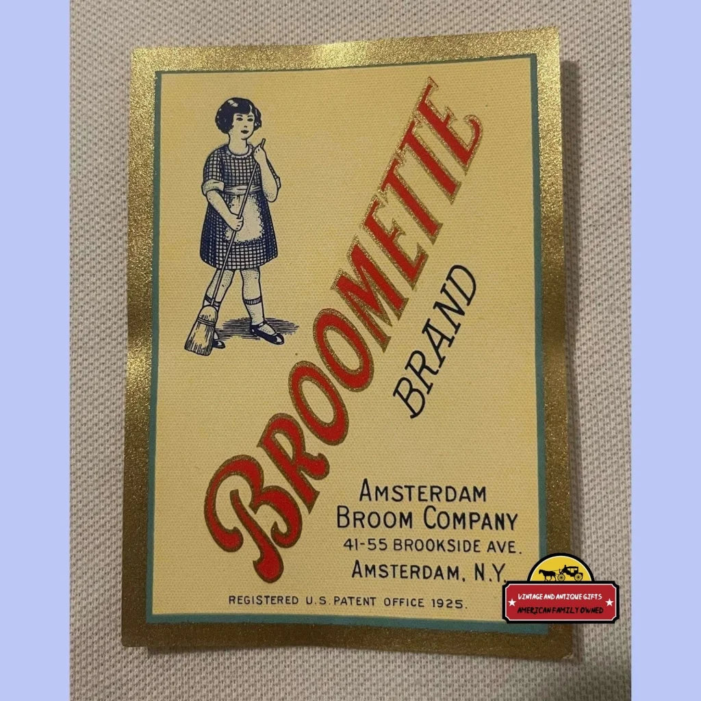 Antique Vintage 1900s - 1920s Broomette Broom Label Adorable! Advertisements Labels Rare Label: Own a Unique Piece