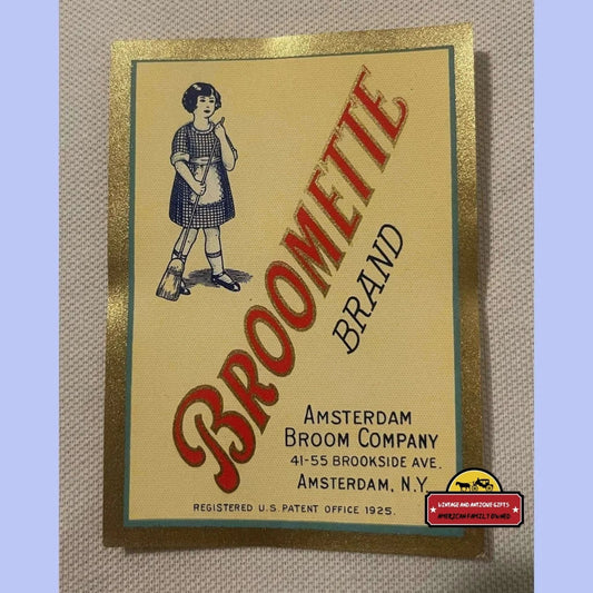 Antique Vintage 1900s - 1920s Broomette Broom Label Adorable! Advertisements Labels Rare Label: Own a Unique Piece