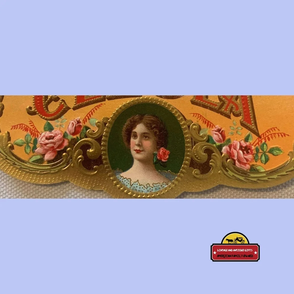 Antique Vintage 1900s - 1920s Cleola Gold Embossed Cigar Label Advertisements Tobacco and Labels | Tobacciana Rare
