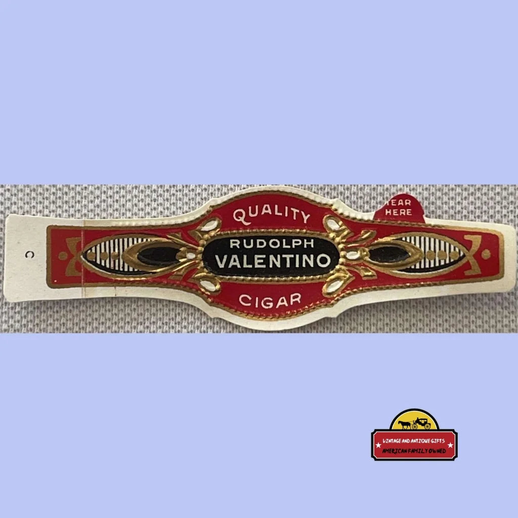 Antique Vintage Rudolph Valentino Embossed Cigar Band - Label 1900s - 1920s The Latin Lover - Advertisements - Tobacco