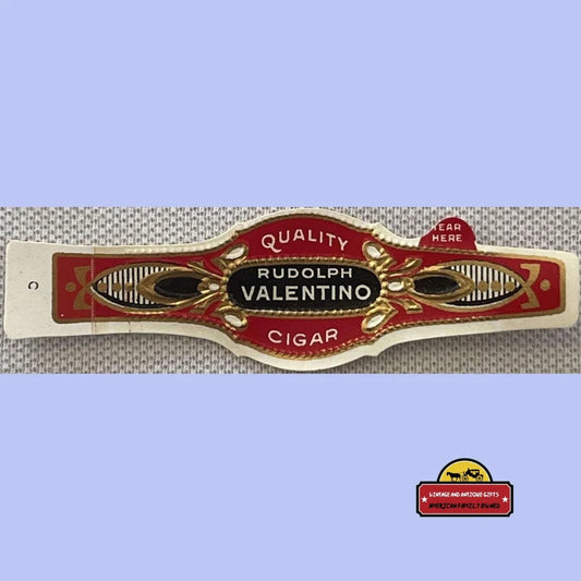 Antique Vintage 1900s - 1920s Rudolph Valentino Embossed Cigar Band - Label The Latin Lover Advertisements Tobacco
