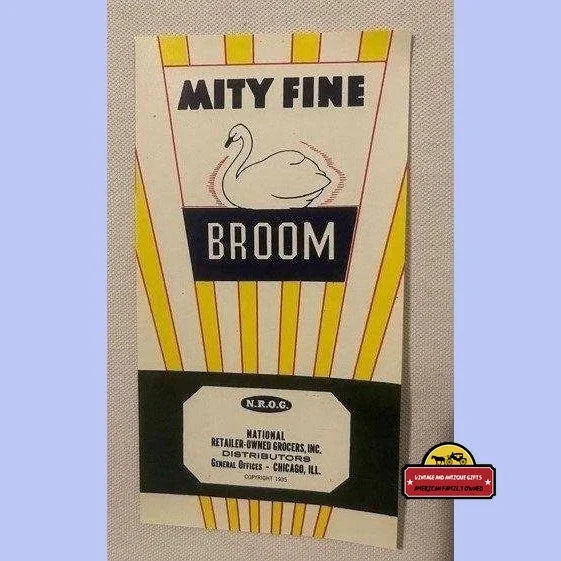 Antique Vintage 1900s - 1940s 🦢 Mity Fine Broom Label Advertisements Authentic Label: