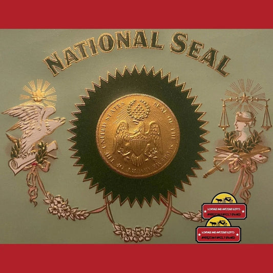 Antique Vintage 1900s National Seal Embossed Cigar Label Supreme Court Advertisements Rare Label:
