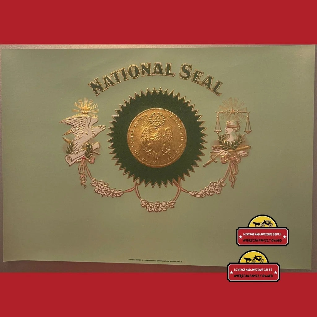 Antique Vintage National Seal Embossed Cigar Label 1900s - 1920s Supreme Court - Advertisements - Tobacco And Labels |