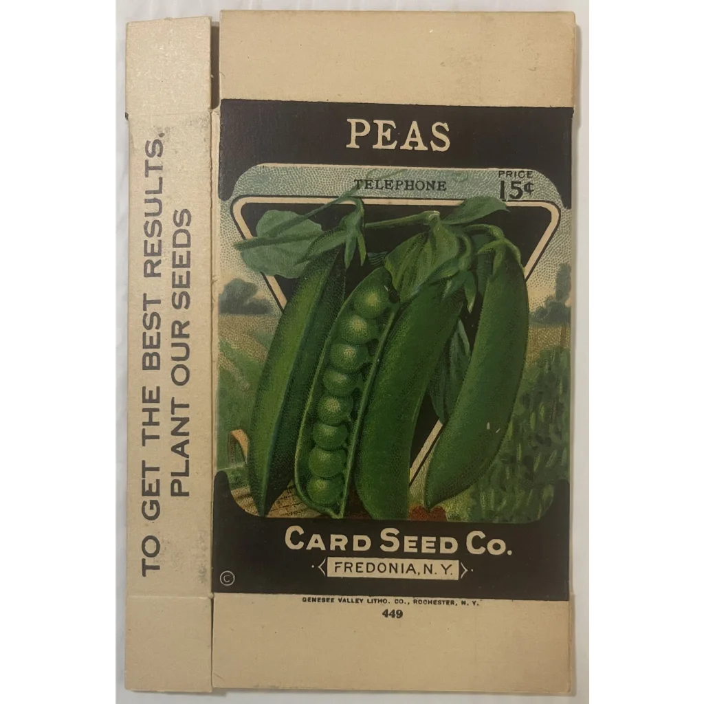 Antique Vintage 1908 - 1920 ☎️ Pea Box Fredonia NY Famous Card Seed Co. 😍 Advertisements Collectible Items