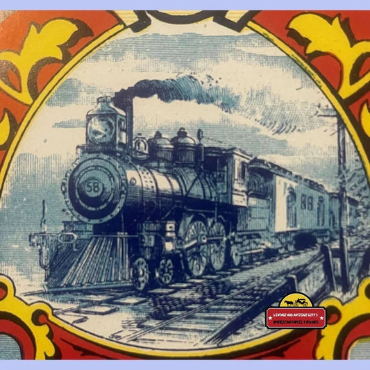 Antique Vintage 1910s - 1930s 8xxx Train Locomotive Broom Label Advertisements Timeless 1910s-1930s - Rare Collectible!