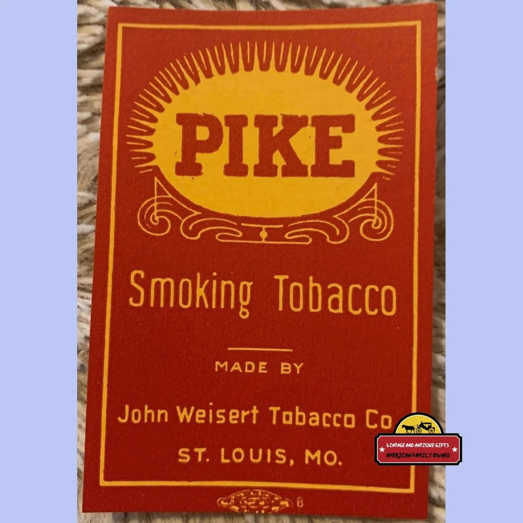 Antique Vintage Pike Smoking Tobacco Label 1910s - 1930s - Advertisements - And Cigar Labels | Tobacciana | Antiques
