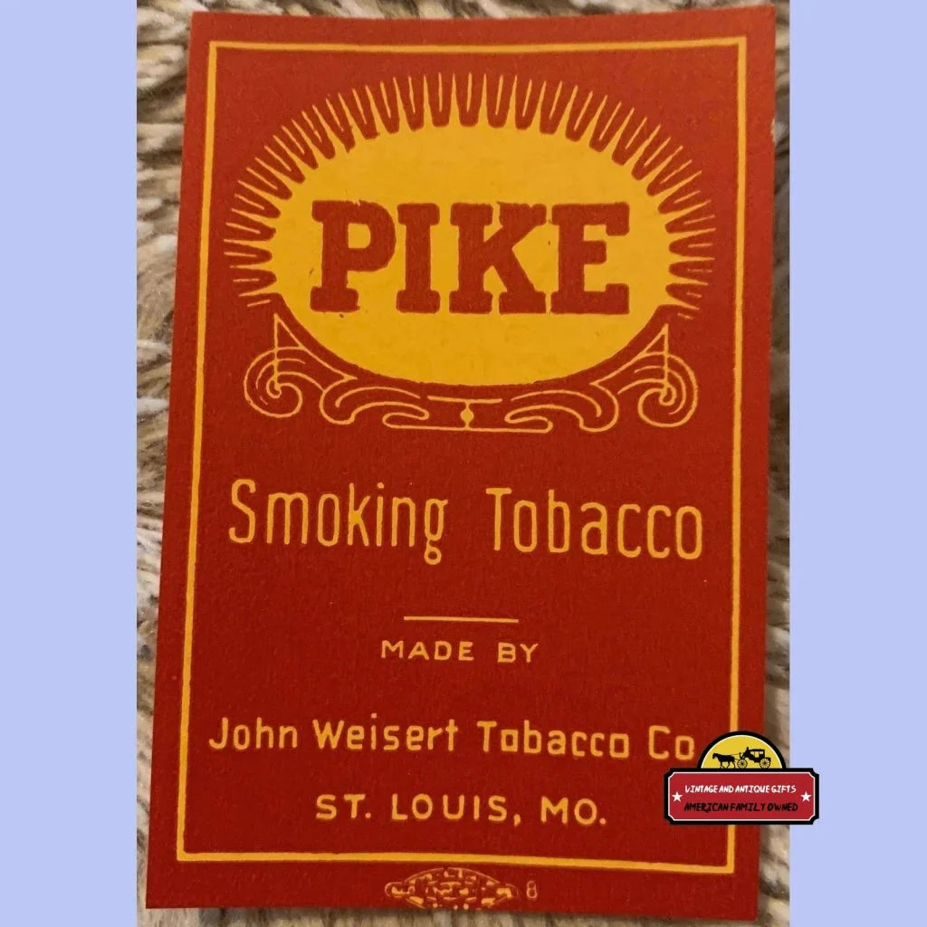 Antique Vintage 1910s - 1930s Pike Smoking Tobacco Label Advertisements Rare 1910s-1930s - Collectible Piece from Early