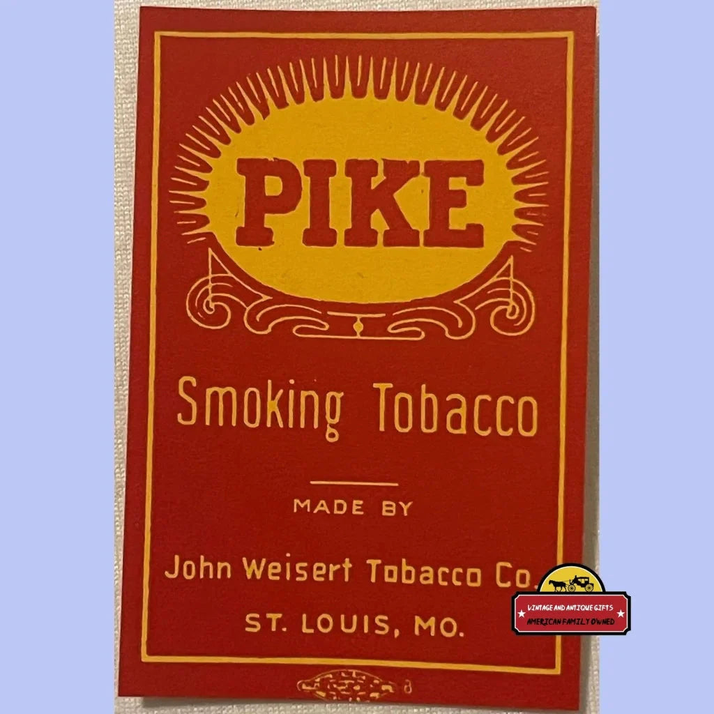 Antique Vintage 1910s - 1930s Pike Smoking Tobacco Label Advertisements Rare 1910s-1930s - Collectible Piece from Early