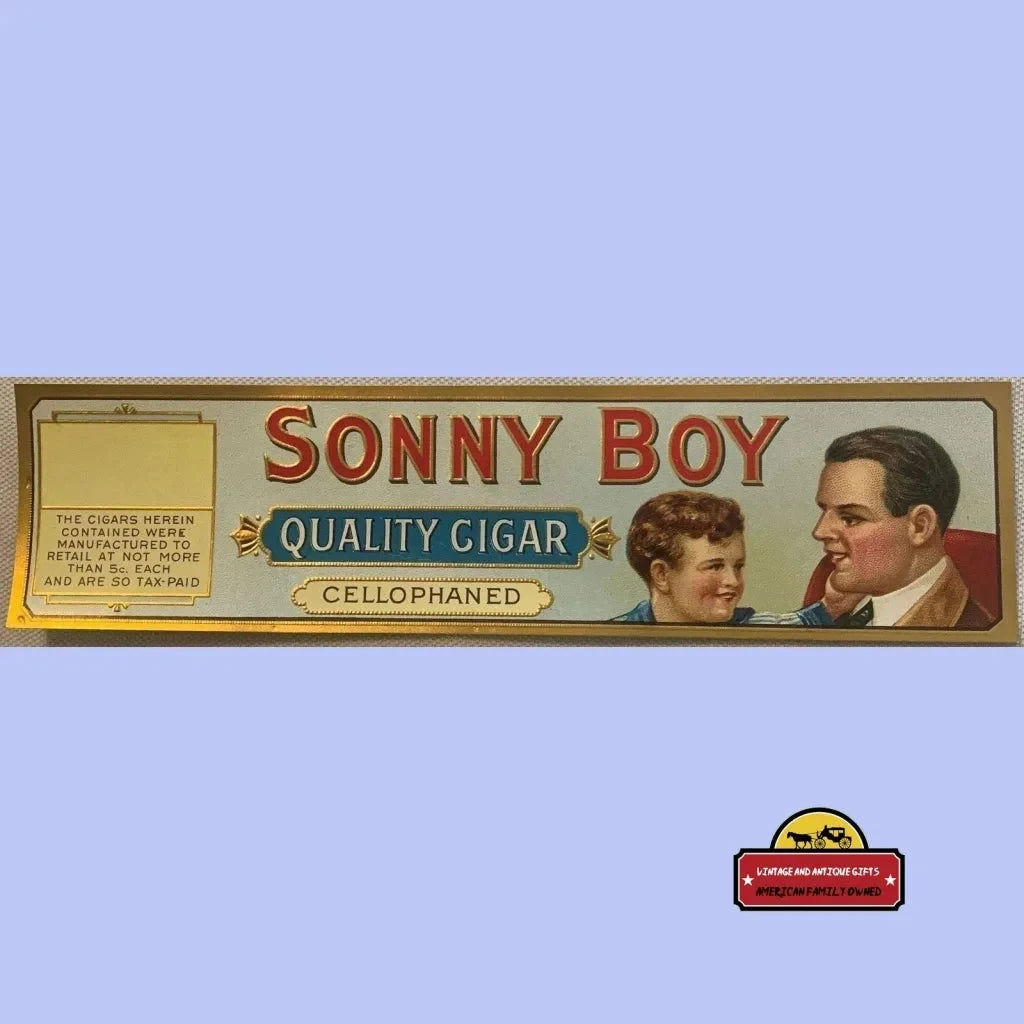 Antique Vintage 1910s - 1930s Sonny Boy Embossed Cigar Label Advertisements and other Tobacciana Rare | 1910s - 1930s