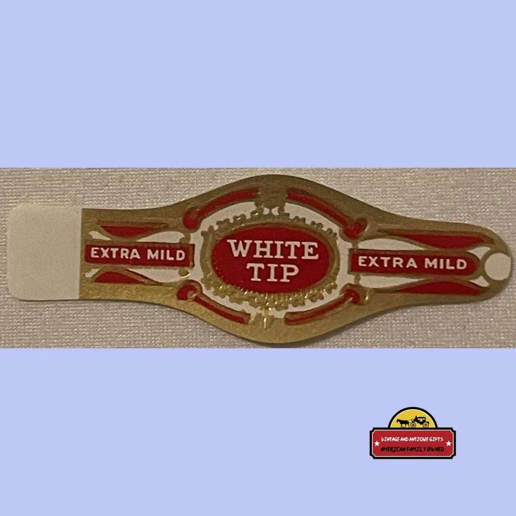 Antique vintage cigar band for White Tip extra mild cigars, a collectible gem