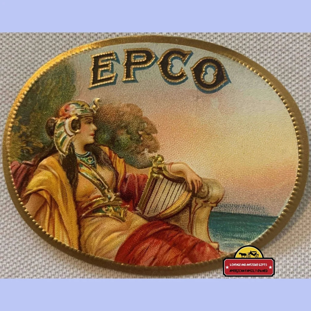 Antique Vintage Epco Embossed Cigar Label 1900s - 1920s - Advertisements - Tobacco And Labels | Tobacciana | Antiques
