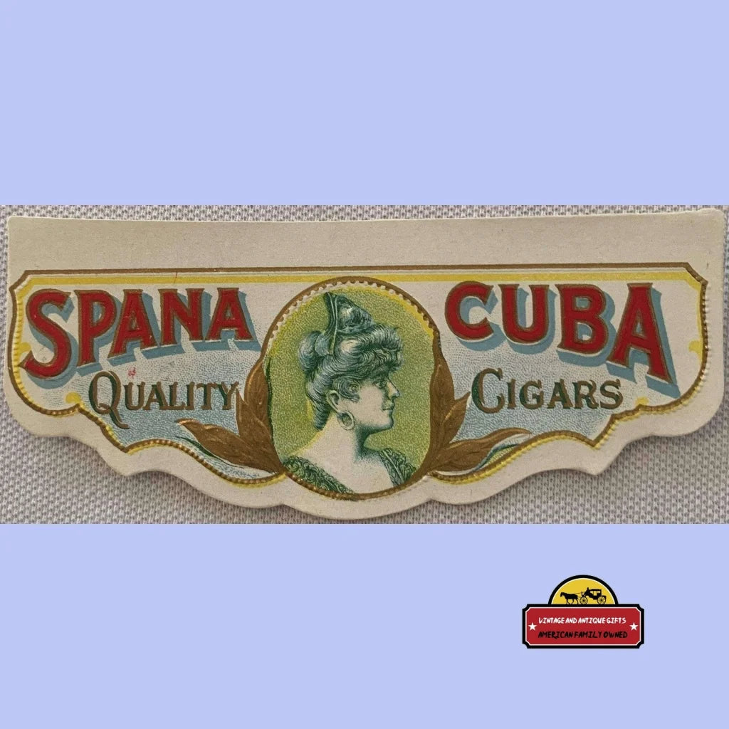 Antique Vintage 1910s Spana Gold Embossed Cigar Label Victorian Beauty! Advertisements Tobacco and Labels | Tobacciana