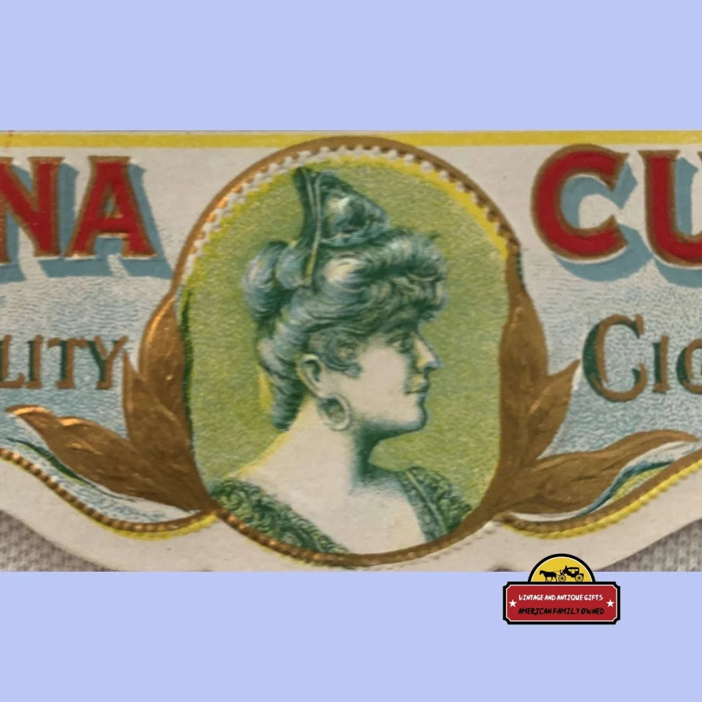 Antique Vintage 1910s Spana Gold Embossed Cigar Label Victorian Beauty! Advertisements Tobacco and Labels | Tobacciana