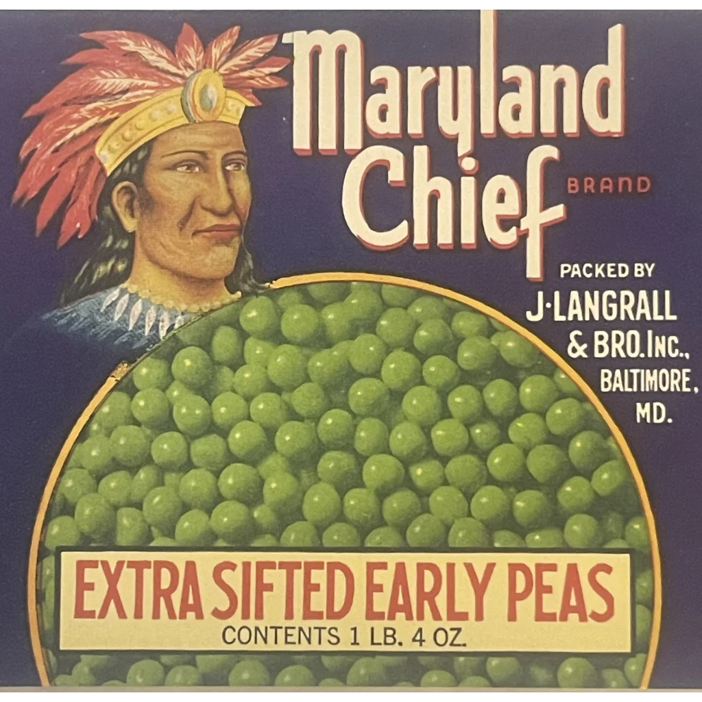 Antique Vintage 🖼️ 1920s Maryland Chief Label Baltimore MD 🥫 in Liquor! Advertisements Food and Home Misc.