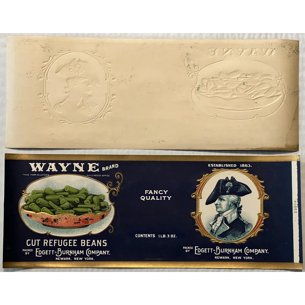 Antique Vintage🤩 1920s Wayne Gold Embossed Can Label Newark NY Vintage Advertisements Food and Home Misc.