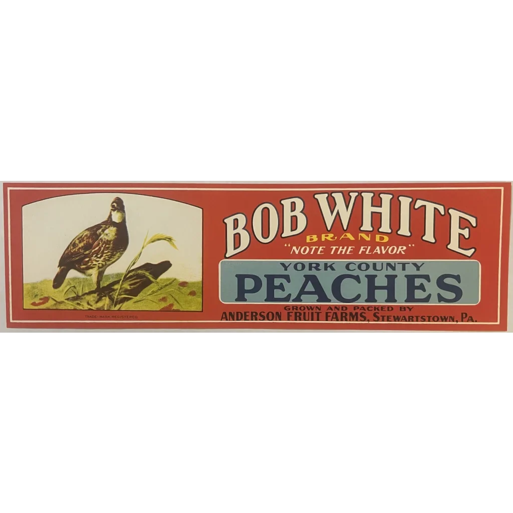 Antique Vintage 1930s Bob White Crate Label Stewartstown PA Rustic Quail! 🪶 Advertisements Transform Any Room