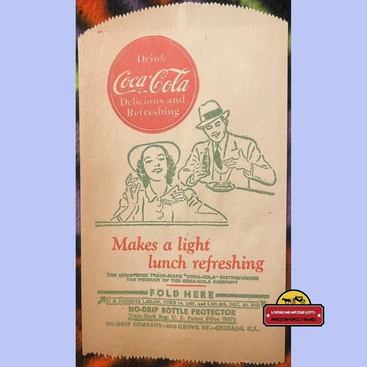 Antique Vintage 1930s Coke Coca Cola Soda Bottle Protector Chicago IL Advertisements and Labels Rare