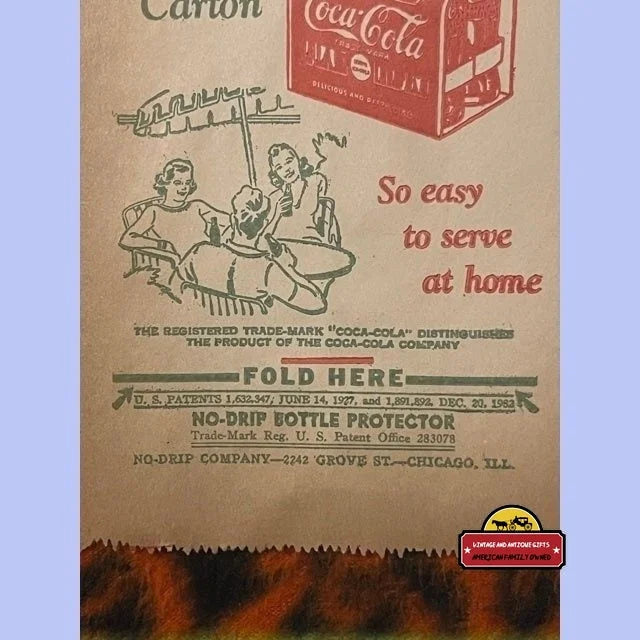 Antique Vintage Coke Coca Cola Soda Bottle Protector Chicago Il 1930s - Advertisements - And Beverage Memorabilia.