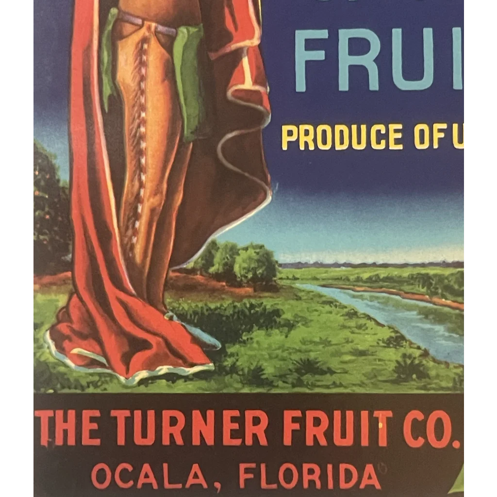 Antique Vintage 1930s Eureka Crate Label Ocala FL 🎶 Native American Decor! Advertisements and Gifts Home page Rare