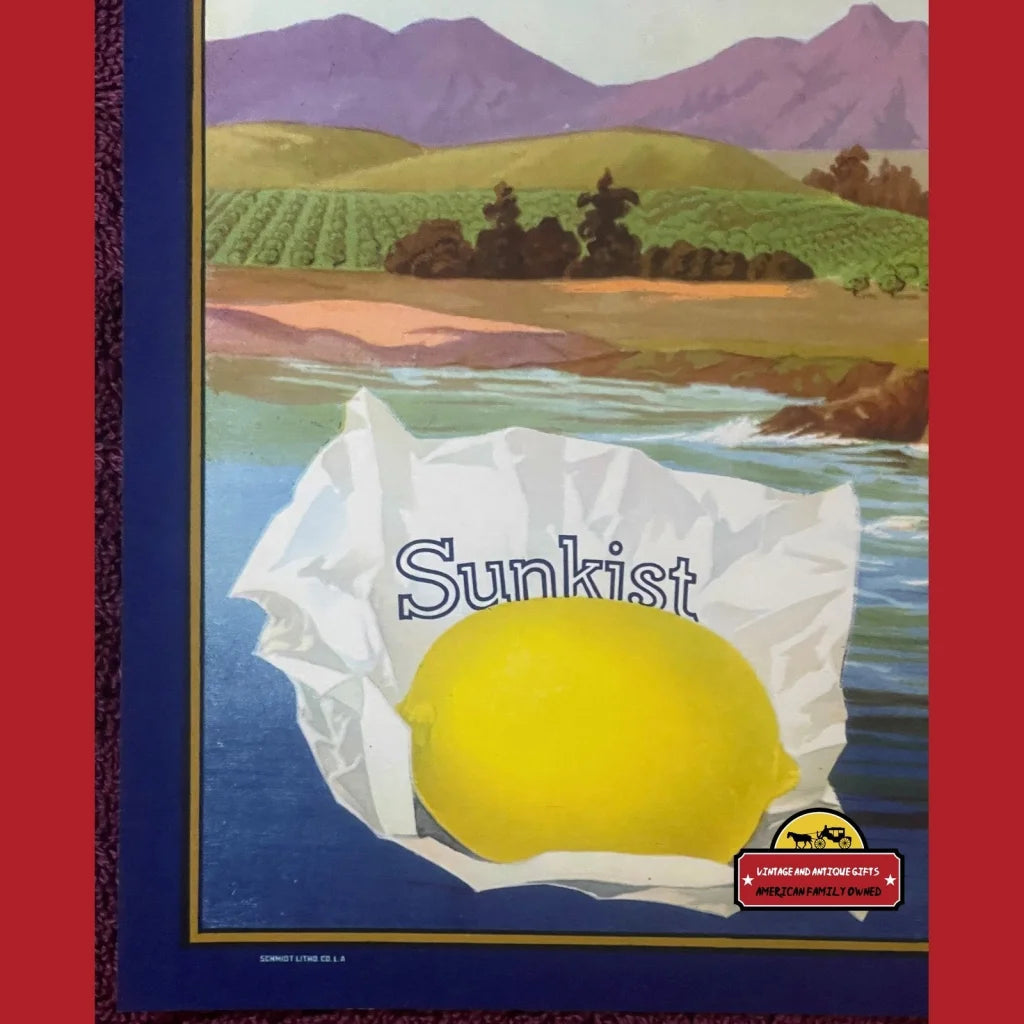 Antique Vintage 1930s Miramar Sunkist Crate Label Montecito Ca Seacoast - Advertisements - Labels. From California
