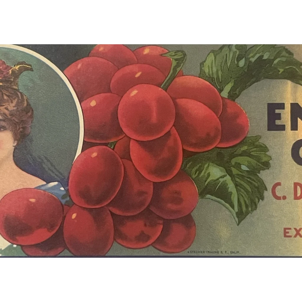 Antique Vintage 1930s 👑 Valley Queen Crate Label Exeter CA Perfect! 👸 Advertisements and Gifts Home page