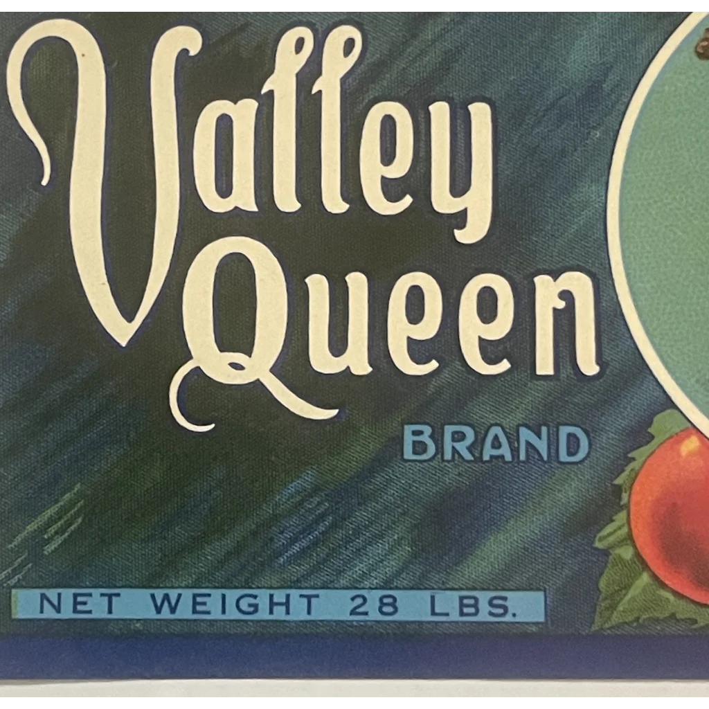 Antique Vintage 1930s 👑 Valley Queen Crate Label Exeter CA Perfect! 👸 Advertisements Food and Home Misc.