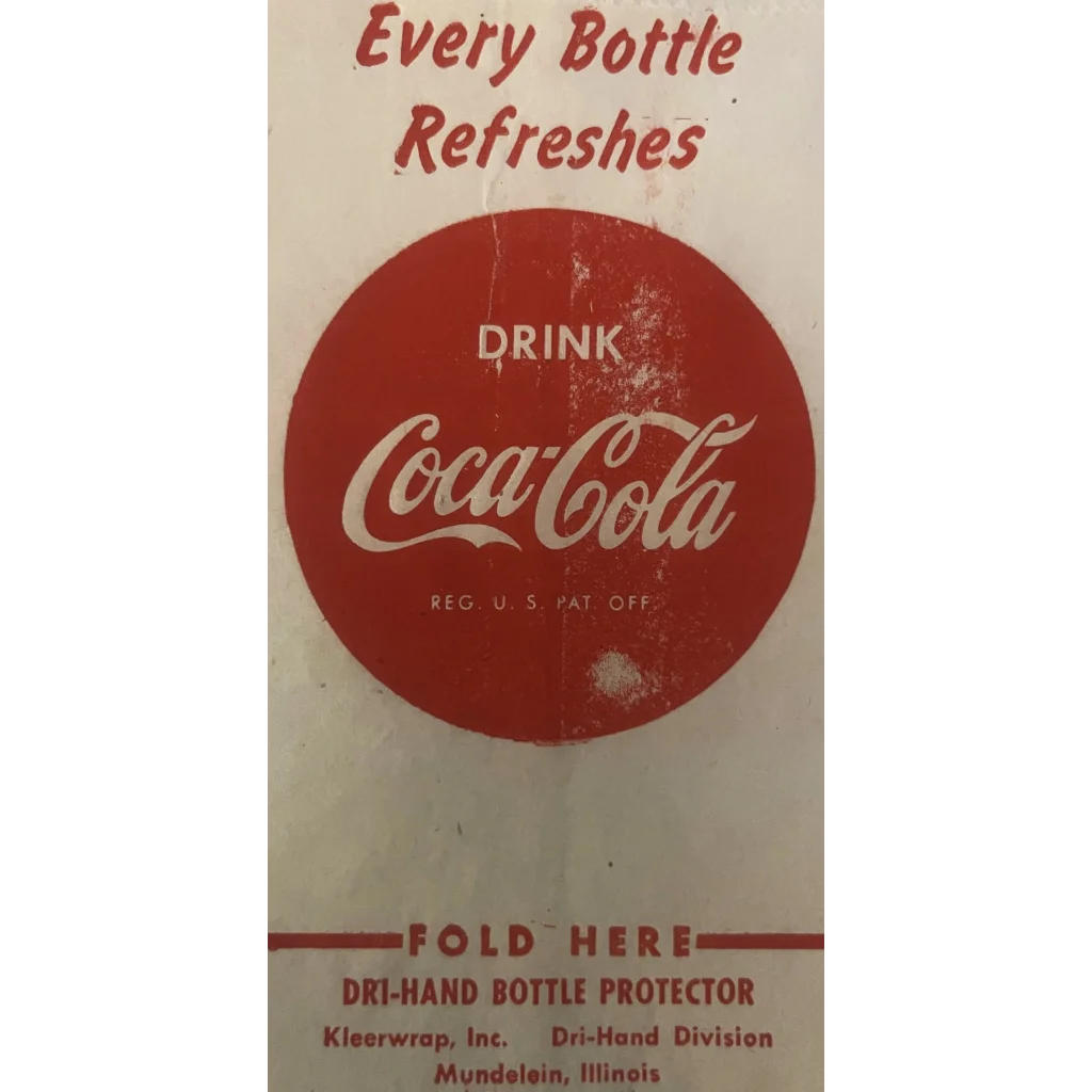 Antique Vintage 1940s Coke Coca Cola Soda Bottle Protector Mundelein IL Advertisements and Labels from