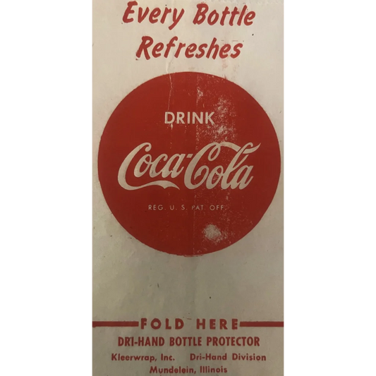 Antique Vintage 1940s Coke Coca Cola Soda Bottle Protector Mundelein IL Advertisements and Labels Rare Protector: