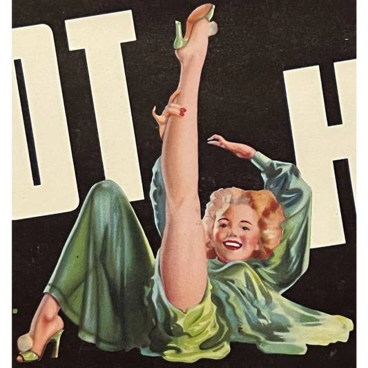 Antique Vintage 🔥 1940s Foot High Crate Label FL Risque Provocative Pinup Advertisements - Piece