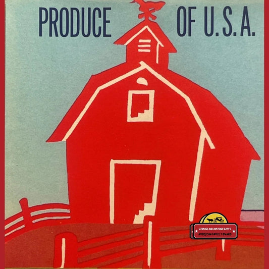 Antique Vintage 1950s Red Barn Crate Label San Francisco CA Advertisements Food and Home Misc. Memorabilia American