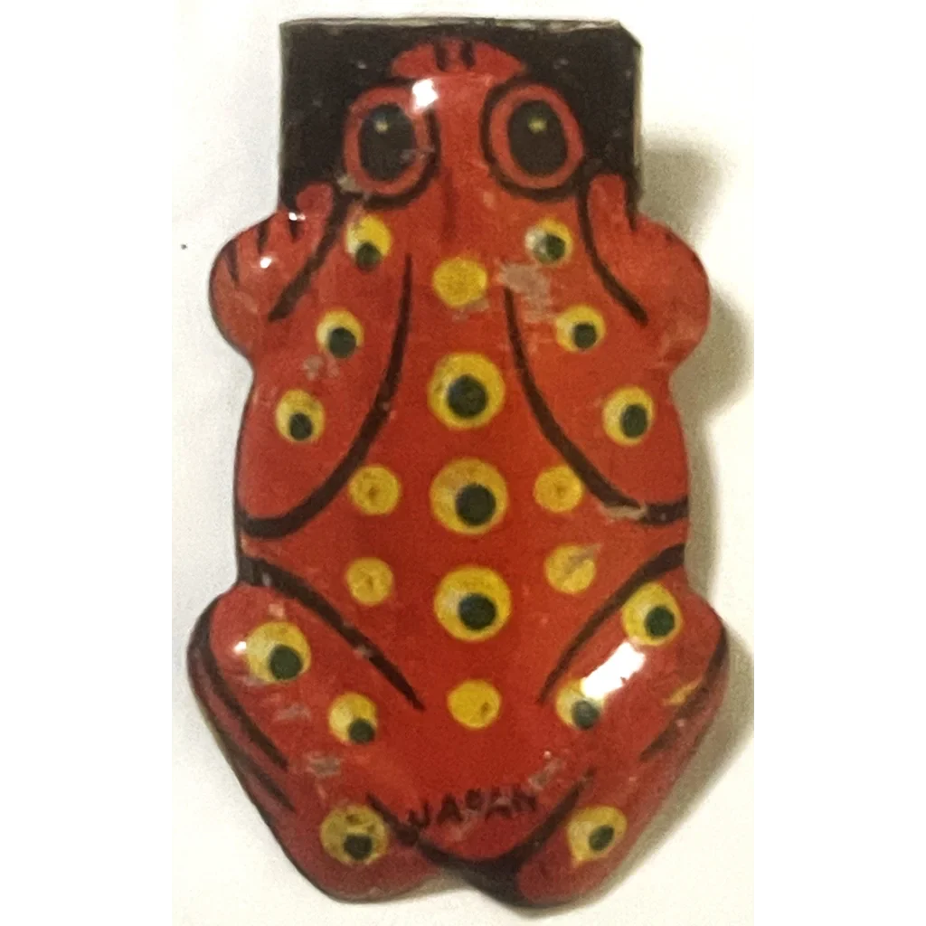 Antique Vintage 1950s Little Spotted Frog Tin Clicker Noisemaker Collectors Toy! Collectibles Unique Toys Clicker: