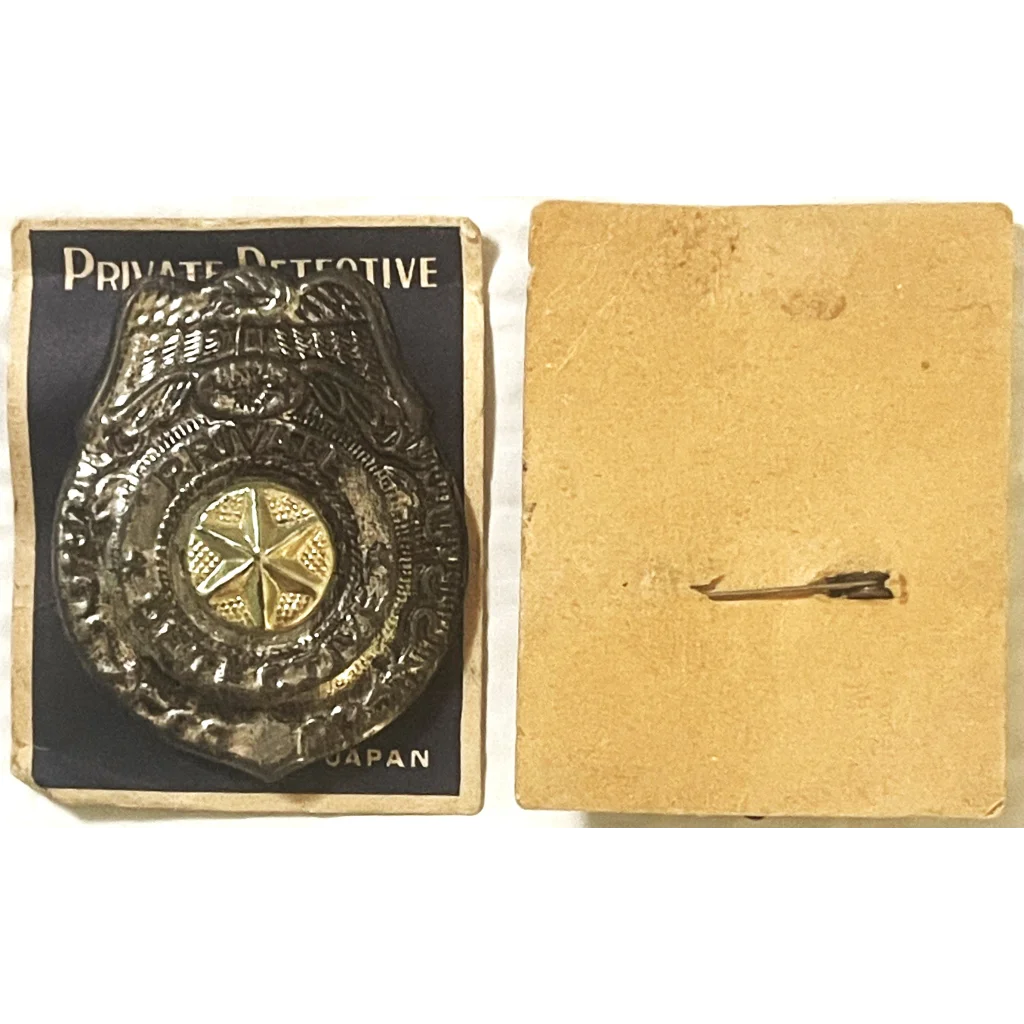 Antique Vintage 1950s 🕵️‍♂️ Tin Special Detective Badge on Original Card! Collectibles Unique Toys Uncover History: