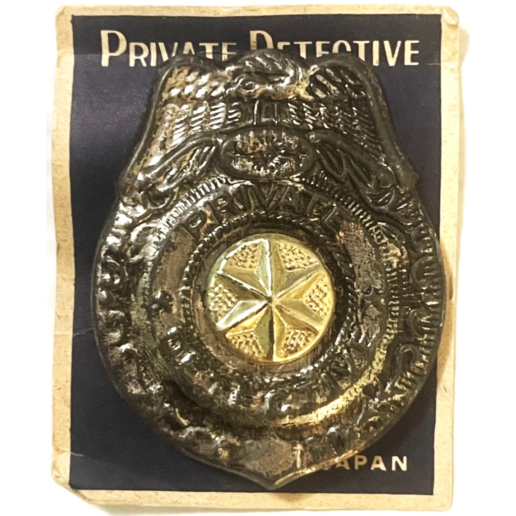 Antique Vintage 1950s 🕵️‍♂️ Tin Special Detective Badge on Original Card! Collectibles Unique Toys Uncover History: