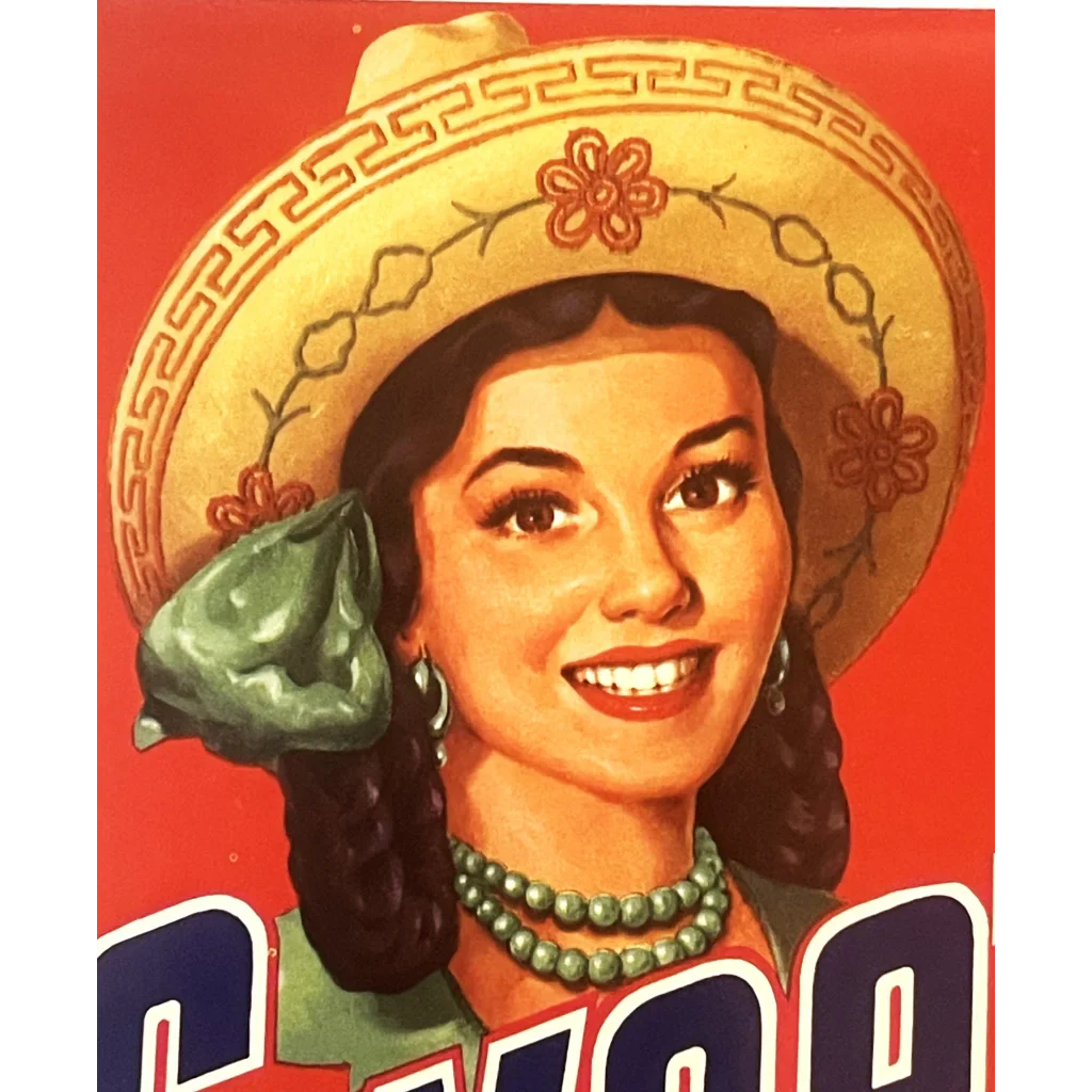 Antique Vintage 1950s Sweetmex 🍊 Crate Label Weslaco TX Pride of Mexico! Advertisements Rare Label: Vibrant Texan