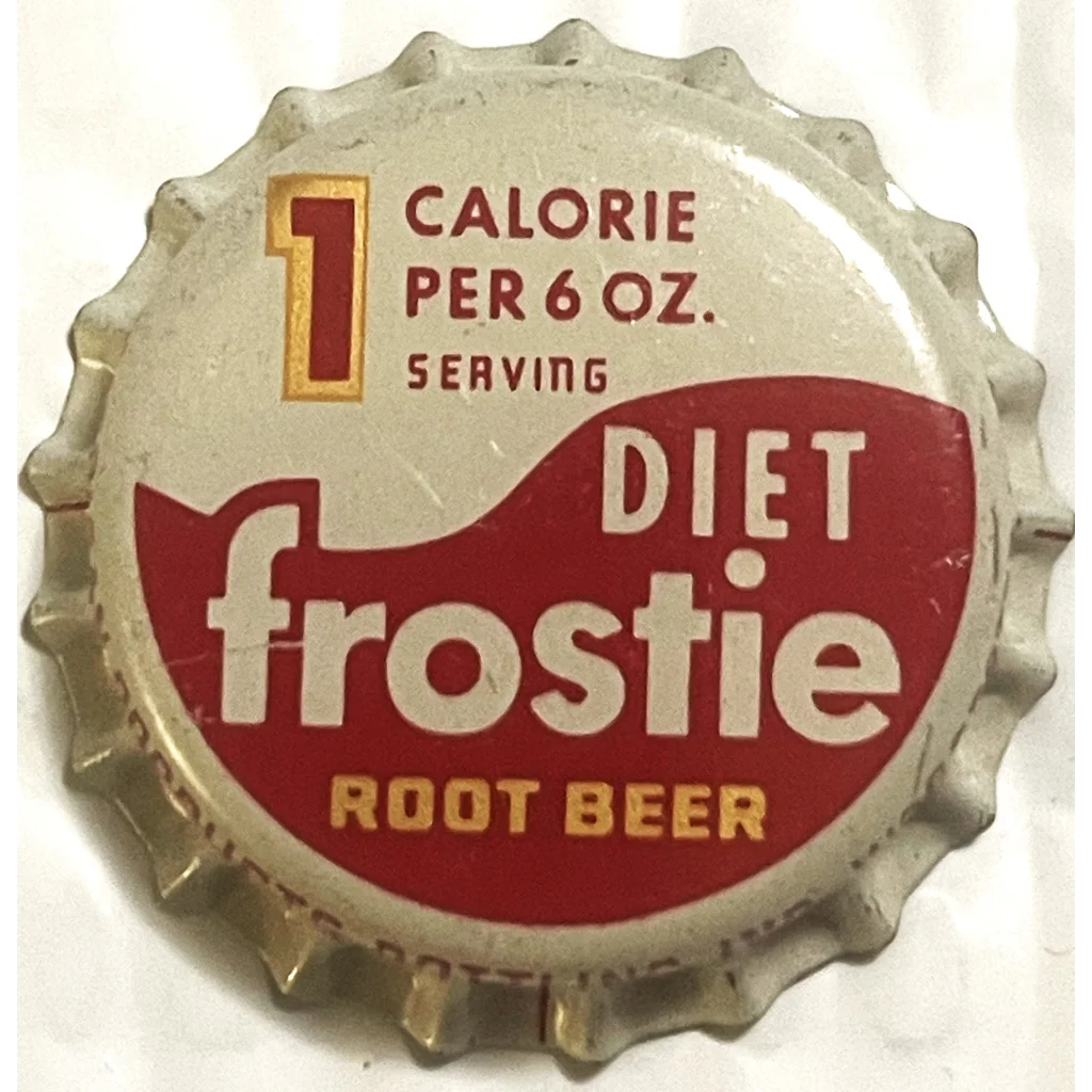 Antique Vintage 1960s Diet Frostie ⛄ Root Beer Cork Bottle Cap Worcester MA Collectibles and Caps Rare - Americana