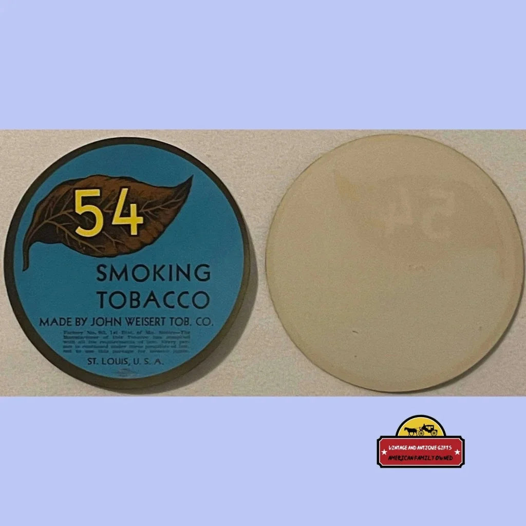 Antique Vintage 54 Smoking Tobacco Label St Louis Mo 1910s - 1930s Advertisements and Cigar Labels | Tobacciana Rare
