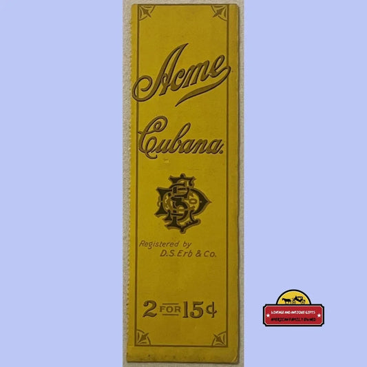 Antique Vintage Acme Cigar Bag / Sleeve Boyertown Pa 1900s - 1920s Advertisements Rare - A Nostalgic Collector’s Gem!