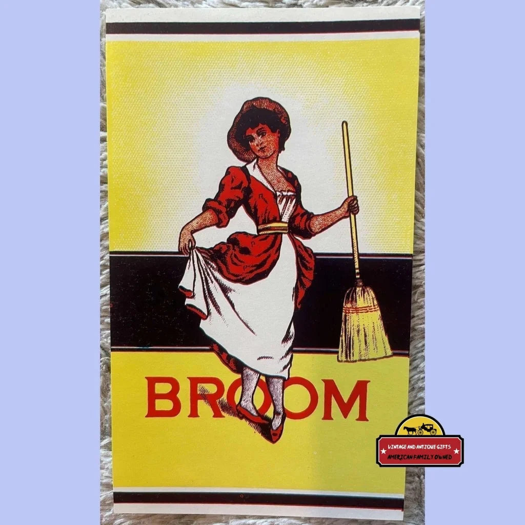 Antique Vintage Broom Label 1910s -1930s Maid Memorabilia Advertisements Rare 1910s-1930s: